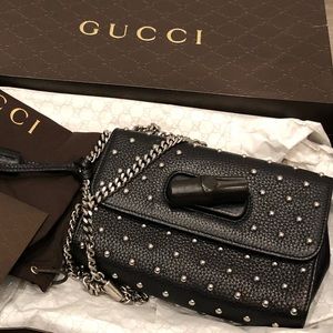 Gucci Miss Bamboo Small Studded Shoulder Bag